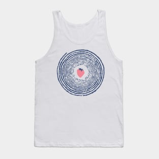 Blue Spiral with Pink Strawberry Tank Top